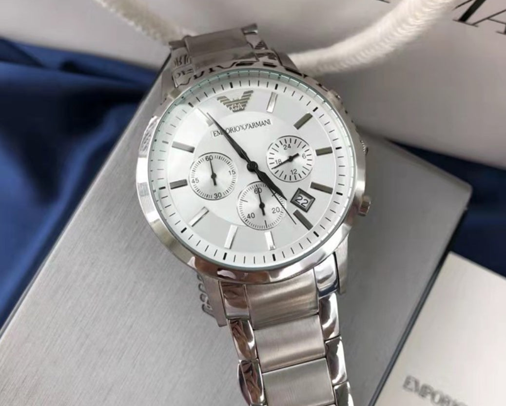 Giorgio Armani Silver Plated Watch