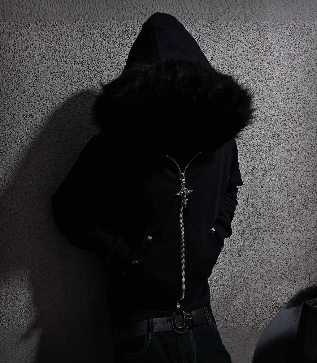 Obsidian Punk Zip-Up Hoodie
