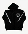 Chrome Hearts Horseshoe Floral Cross Zip-Up Hoodie