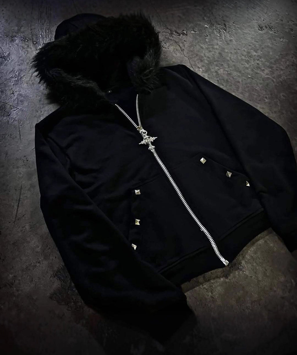 Obsidian Punk Zip-Up Hoodie