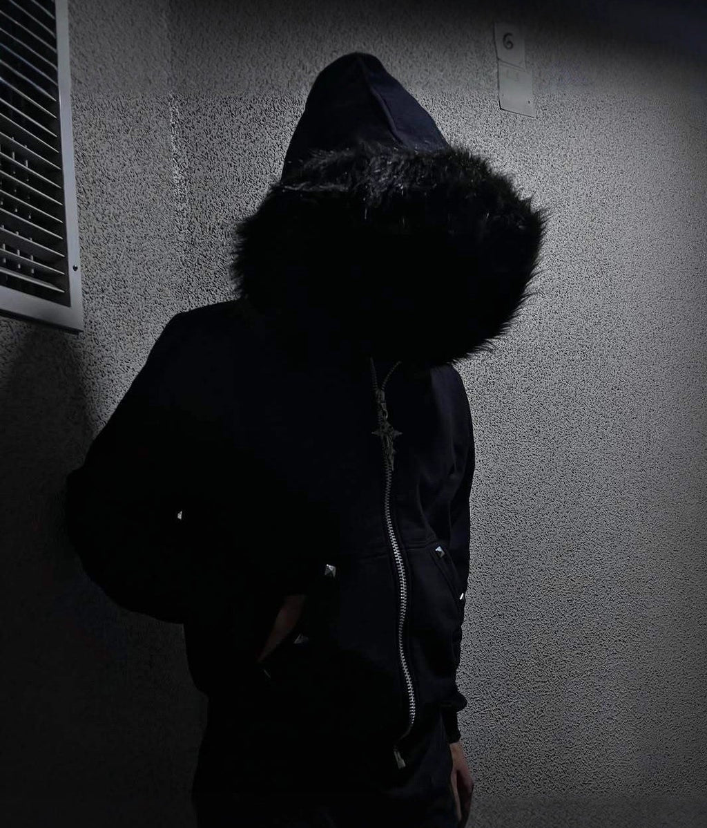 Obsidian Punk Zip-Up Hoodie